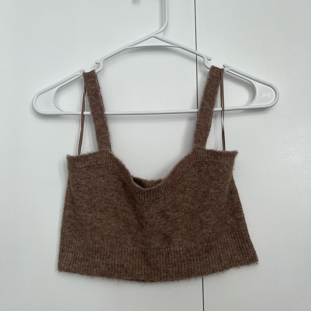 Zara size S brown knitted crop top